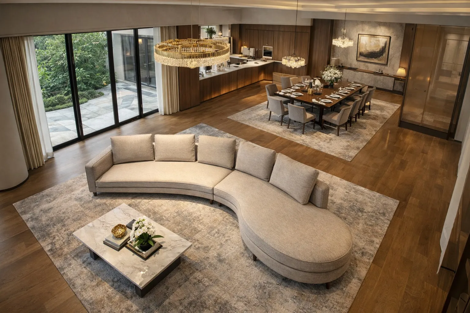 ゆるやかな曲線が、空間の印象をここまで変える。