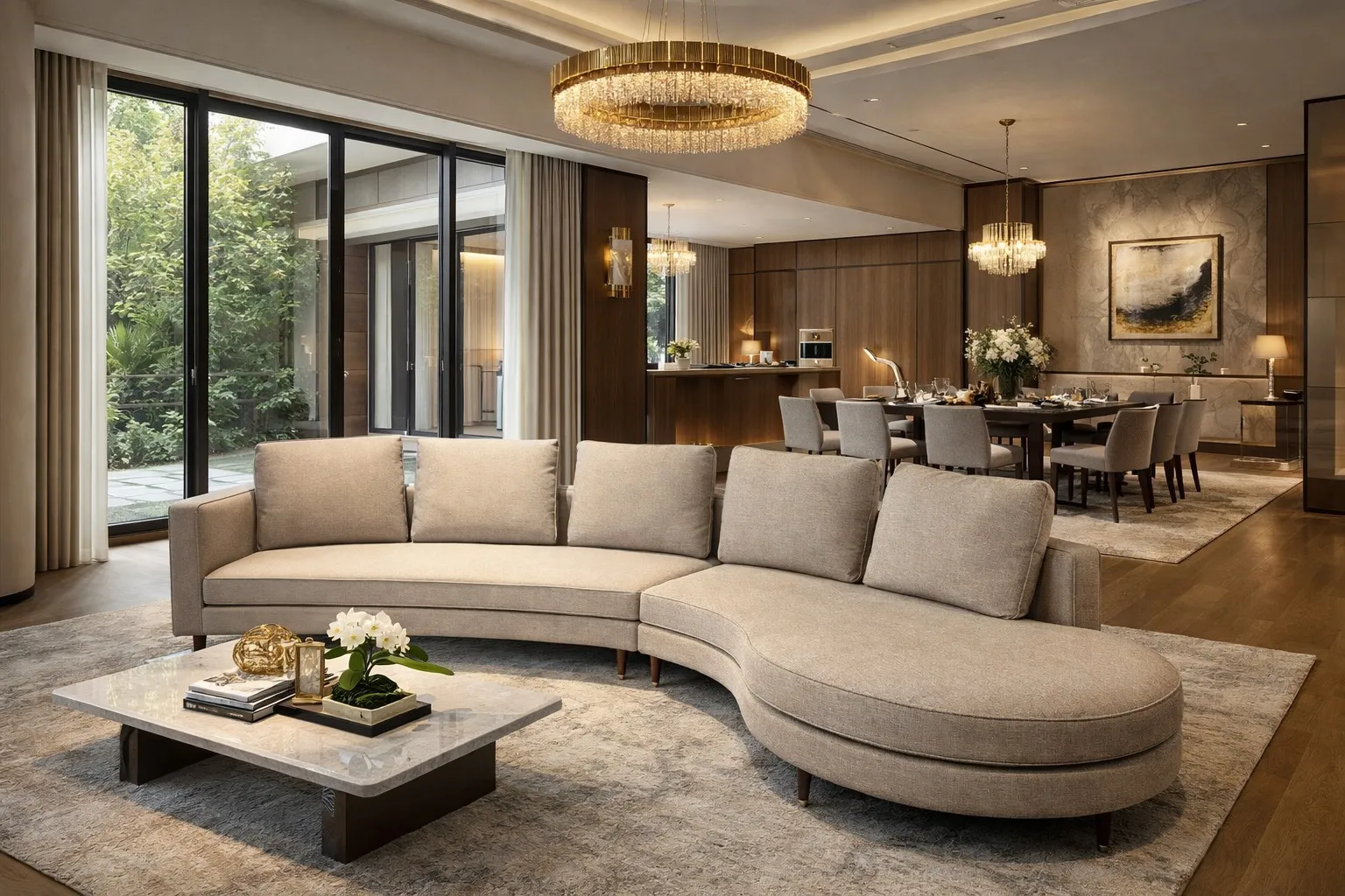 ゆるやかな曲線が、空間の印象をここまで変える。